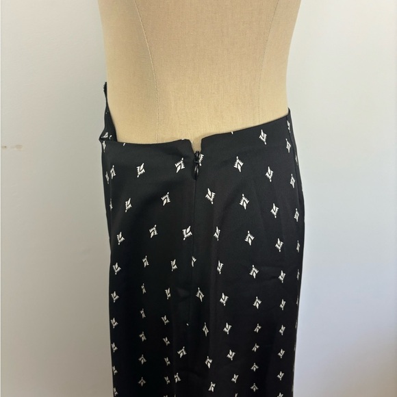 Loft Mermaid Fit Skirt Black Printed Zip Petite 4 - Picture 4 of 7